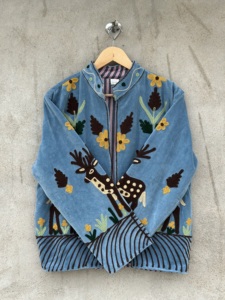 Eco-Friendly Breathable Cotton Suzani <b>Jacket</b> <b>Women</b> Hand Embroidered Floral Motif Bohemian Autumn Winter O-Neck Fashion Bomber - Product Image 4