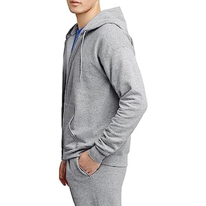 <b>Men's</b> Gray Hooded <b>Zip</b>-<b>Up</b> Sweatshirt Regular Fit Casual Wear Winter Season 100% Cotton French Terry Fabric Unisex Hoodie - Product Image 1