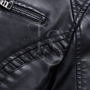Venta Directa de Fábrica, Chaqueta de Cuero Casual para Hombre, Nueva Llegada, Cierre Frontal con Cremallera, Ecológica, Impermeable, Invierno, Personalizable - Product Image 6