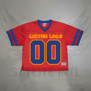 Camiseta de Fútbol Americano Personalizada con Malla y Bordado para Hombres y Mujeres Aficionados - Product Image 1