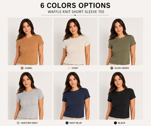 Camiseta de Punto Waffle para Bebé con Logotipo Personalizado |   Top Corto Ajustado de Manga Corta con Estampado de Canalé para Mujer, Estilo Y2K |   Camiseta de Algodón al por Mayor OEM - Product Image 6