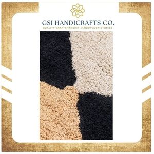 Hot Selling Modern Geometric Area <b>Rug</b> Rectangle Plush Wool Acrylic Tufted <b>Thick</b> Pile Rubber Backing Living Room Use - Product Image 2