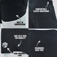 Shorts de sport OEM en gros pour hommes, shorts de fitness 2-en-1 avec short de compression intégré pour la course à pied