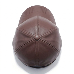 Gorra de Béisbol Personalizada Premium para Hombre, de Cuero Genuino Marrón, 6 Paneles, Gorra Deportiva Lisa de Alta Calidad, Gorra de Diseño de Cuero de Lujo - Product Image 2
