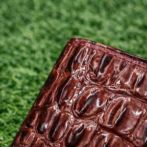 Premium Burgundy Alligator Embossed Leather Men's Bifold <b>Wallet</b> Stylish Multi Slot Card <b>Holders</b> with Zipper Pocket and ID Window - Product Image 4