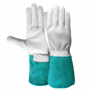 Gants de soudage TIG en cuir de chèvre et de vache, résistants aux étincelles et à la chaleur, protection individuelle robuste pour les mains - Product Image 2