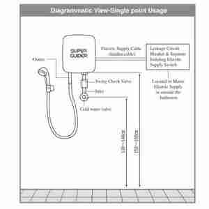 Petit chauffe-eau électrique instantané sans réservoir pour le ménage et l'hôtel boîtier en plastique fonctionnant en anglais - Product Image 2