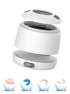 Limpiador Ultrasónico de Retenedores 45KHz, Limpiador Profesional de Dentaduras Postizas 200ml, Portátil para <span class=keywords><strong>Aparatos</strong></span> Ortodóncicos, <span class=keywords><strong>Invisalign</strong></span>, Protectores Bucales, Joyería, Uso Doméstico - Product Image 1