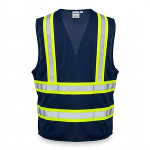 Gilet de sécurité réfléchissant à haute visibilité sur mesure à 3 poches pour la construction, les travaux routiers et le personnel de sécurité - Product Image 2