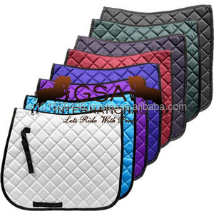 Tapis de selle anglais en tissu coton, garnissage en mousse haute densité, respirant/confortable pour l'équitation, l'entraînement et la compétition. - Product Image 3