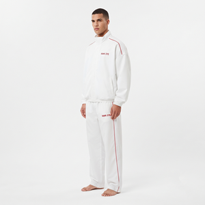 Pantalon de survêtement ample pour homme, léger, 100 % polyester, blanc uni, idéal pour le sport - Product Image 2