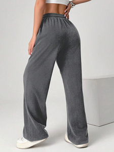 Pantalon ample surdimensionné personnalisé pas cher pour femme, coupe mi-haute décontractée, coupe-vent hiver, streetwear écologique, mode décontractée large - Product Image 3