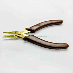 Needle Nose Pliers Jewelry Plating 5 Inch Stainless Steel Brown Grip Precision Beading <b>Wire</b> <b>Craft</b> Tool ZETOMED PRO for - Product Image 4