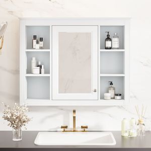Moderno Armadietto da Bagno a Parete 35 X 27.5 con Specchio Contenitore per Medicinali - Product Image 2