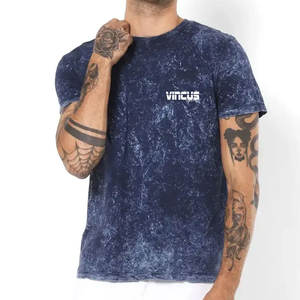 Camiseta de hombre transpirable de algodón 100% ligera con estampado y lavado ácido, de corte holgado, estilo urbano, superventas - Product Image 1