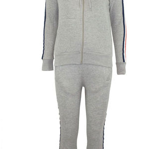 Traje deportivo personalizado con logotipo para mujer, conjunto deportivo de poliéster de dos piezas al por mayor, traje de jogging de forro polar cálido para mujer al por mayor - Product Image 4