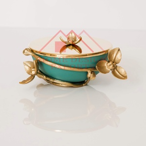 Tazón Dorado con Tapa de Orquídea, el Más Vendido, Ecológico, para Aperitivos, Comida Seca y Dátiles, Ideal para Centro de Mesa - Product Image 4