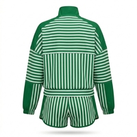 Ensemble de sport 2 pièces pour femme, tricoté, léger et respirant, à rayures, col montant, manches longues, fermeture éclair quart, longueur genou, pour le pickleball d'été