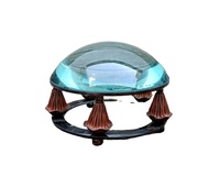 Lupa de Lectura Náutica Moderna de Alta Calidad, Pulida y Electrochapada, con Lente de Cristal y Cúpula de Latón Marrón, Personalizable