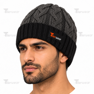 Gorro de punto acrílico cálido y acogedor personalizado al por mayor, gorro de invierno liso en blanco para niños y bebés, gorro para hombres y mujeres - Product Image 2