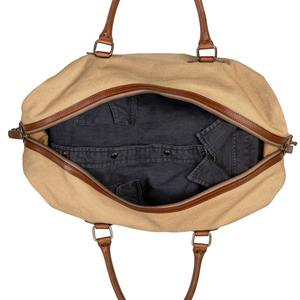 Bolsa de Viaje de Lona y Cuero con Cierre, Impermeable, Estilo Vintage, para Fin de Semana, Gimnasio o Viajes Cortos, LCTB-0001 - Product Image 5