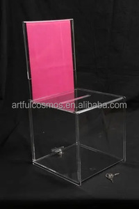 Urne en acrylique sécurisée et élégante 2025: boîte de don transparente avec serrure et porte arrière facile d'accès - Product Image 2