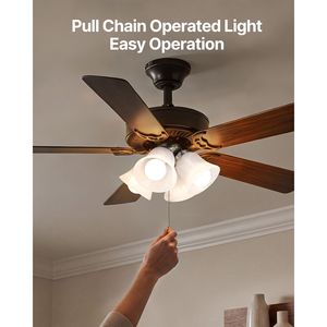 Kit d'éclairage pour ventilateur de plafond, quatre lumières 3000K 750lm, avec interrupteur à chaîne, pièce de rechange pour salon et chambre à coucher - Product Image 6