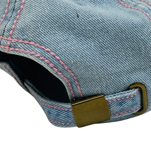 J15 <b>Light</b> Denim <b>Hat</b> Custom Logo Embroidered Cotton Baseball Cap Unisex Washed Denim Cap Adjustable Casual Streetwear <b>Hat</b> Blue - Product Image 5