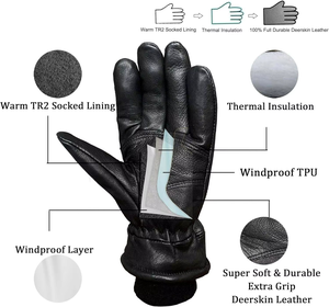 Guantes cálidos de invierno para exteriores, impermeables, a prueba de viento, guantes deportivos con pantalla táctil para conducir, motocicleta, esquí, guantes antideslizantes para ciclismo - Product Image 2
