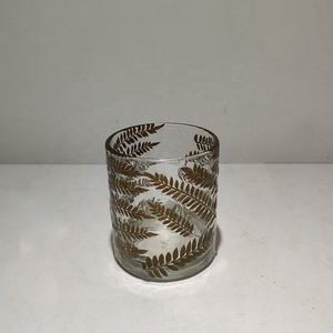 Wholesale Multi-Use Luxury <b>Glass</b> Candle <b>Jars</b> Hand-Crafted Custom Home <b>Decor</b> Square Shape Natural Leaf Print Wedding Centerpieces - Product Image 4