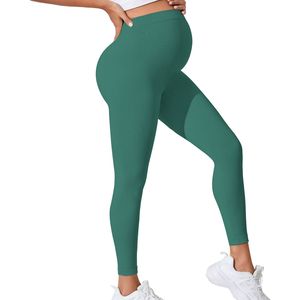 Custom Logo OEM ODM Women Maternity Yoga Leggings High Waist Seamless Belly <b>Support</b> Pregnancy <b>Pants</b> Wholesale - Product Image 5