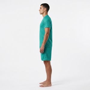 Custom Men's Soccer Jersey Set Teal Short Sleeve Moisture Wicking Sublimated Print Elastic Waist Regular Fit All Seasons - Product Image 2