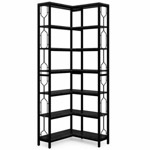 Libreria ad Angolo Verticale e Scaffale Espositivo per Piante e Libri, Elegante Libreria - Product Image 5