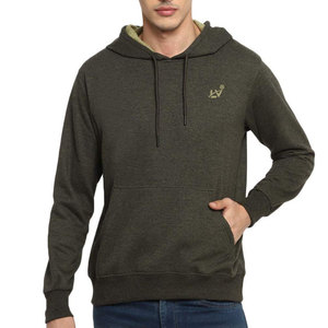 Sweat à capuche moderne pour homme, 100 % coton, manches longues, décontracté, avec poignets côtelés et poche, pour usage quotidien en extérieur - Product Image 1