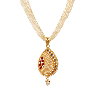 Ensemble de collier Heritage 10575578DP avec pierre Pota et perle d'eau douce, plaqué or, bijoux fins pour les festivals, cadeaux de mariage - Product Image 2