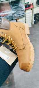 Bottes de désert occidentales pour hommes, bottes légères à la cheville, dessus en cuir véritable, imperméables, respirantes, antidérapantes, confortables, à lacets - Product Image 5