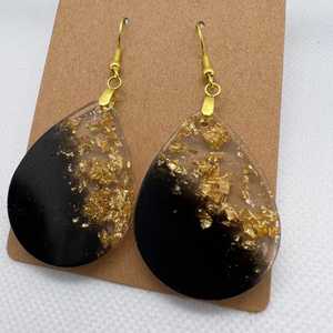 Pendientes de Resina Transparente con Flores Secas y Perlas Naturales, Joyería Artesanal de Moda para Mujer, para Fiestas - Product Image 1