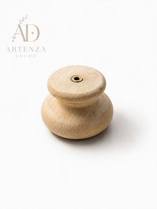 Pomo Redondo de Madera Maciza para Muebles, Tirador de Cajón de Madera para Armario y Cocina - Product Image 6