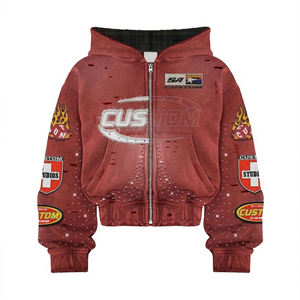 Wholesale Full Zip Hoodie Cotton Hoodie Jacket Men Outdoor Wear Comfortable Bulk Production - Product Image 2