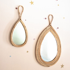 Miroirs de design moderne Décoration de pièce contemporaine Style unique Miroir en rotin en forme de larme Goutte d'eau - Product Image 6