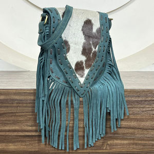 Luxury Classic Custom Women's Handbags Fashion Premium Genuine Cowhide Suede Leather Fringe Crossbody Shoulder Bag Elegant Purse - Product Image 4