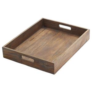 Bandeja rectangular de madera de bambú de diseño nórdico más vendida, mango de pulido transparente para el hogar, restaurantes, hoteles, bandejas decorativas para servir - Product Image 4