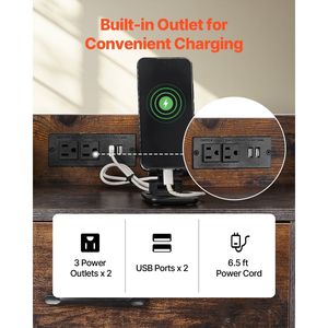 Armadio Archivio in Metallo a 2 Cassetti con Serratura, 6 Ripiani Aperti, Mobile per Archiviazione in Legno, Armadio Laterale con 6 Ripiani Aperti - Product Image 4