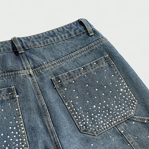 Shorts Bermuda en Jean pour Homme, Taille Mi-Haute, Couleur Unie, Style Décontracté Urbain, Fermeture Boutonnée, Tissu 100% Coton Tissé, Écologique - Product Image 4