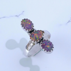 Handmade 925 Sterling <b>Silver</b> New Design Aura <b>Opal</b> <b>Silver</b> Fine <b>Rings</b> Gemstone Wholesale <b>Silver</b> Accessory for Women's Wedding Bulk - Product Image 2