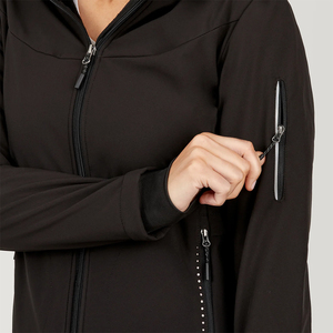 Wholesale Women's Winter Softshell Hooded <b>Jacket</b> with Stand Collar Printed Breathable Design for Outdoor Hiking & <b>Zip</b>-<b>Up</b> Closure - Product Image 5