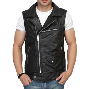 Chaleco de Motocicleta de Cuero para Hombre, Hecho a Medida, con Cuello Alto, Impermeable, Resistente al Viento, Ajuste Casual, Producto de Alta Calidad y Gran Venta - Product Image 3