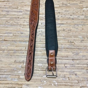 Hand <b>tooled</b> <b>leather</b> dog leash Durable heavy duty pet leash Custom training <b>leather</b> leash Luxury floral dog leash - Product Image 3