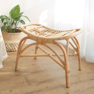 Tabouret en rotin naturel, offre à prix réduit, tabourets en canne durables, poufs ottomanes brun foncé - Product Image 2