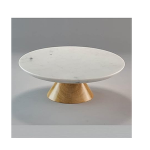 Popular <b>Marble</b> <b>Cake</b> <b>Stand</b> Platter Wooden Fluted Base Round Pastry And Cupcake <b>Stand</b> <b>Marble</b> & Wood <b>Cake</b> <b>Stand</b> - Product Image 2